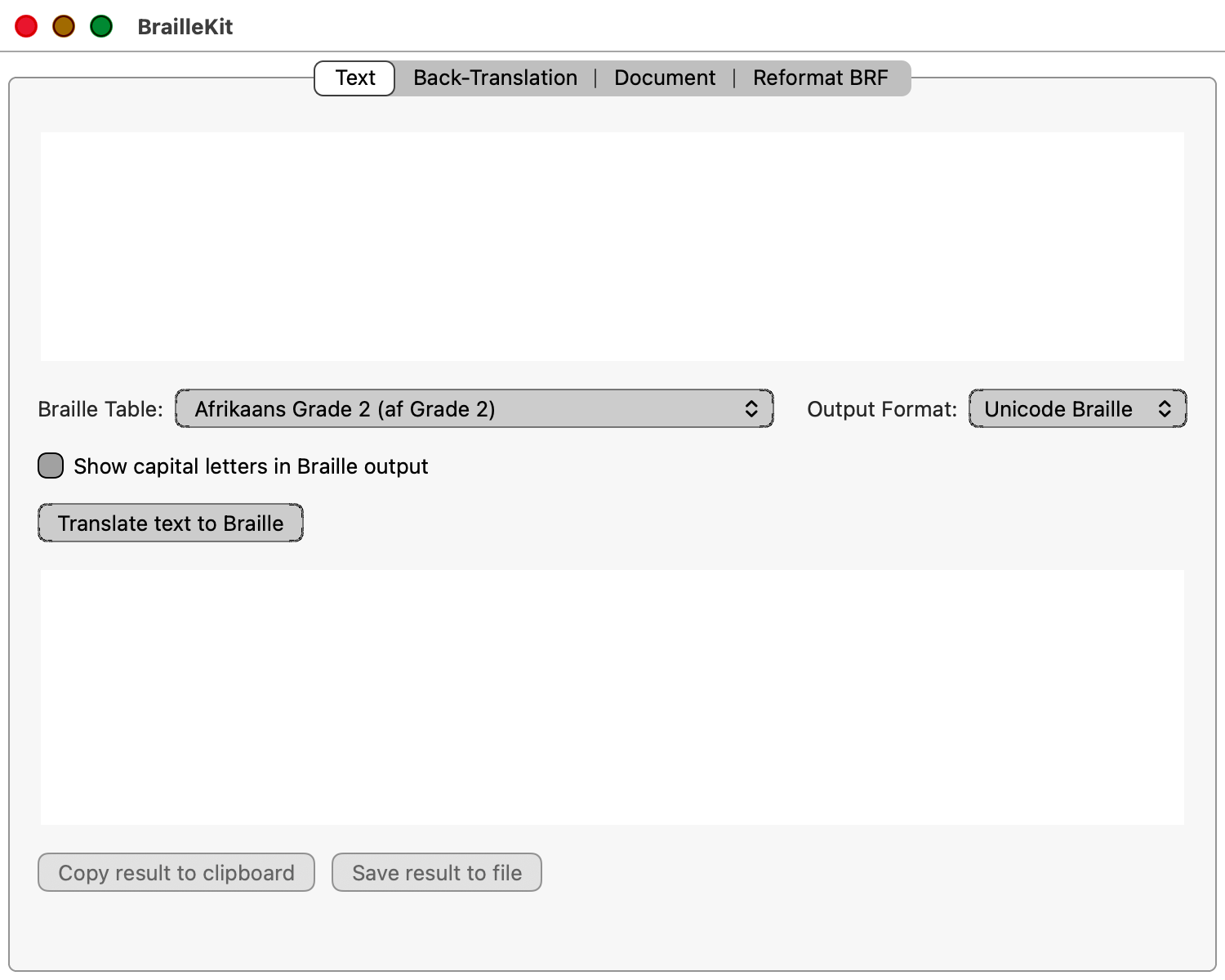 BrailleKit main window