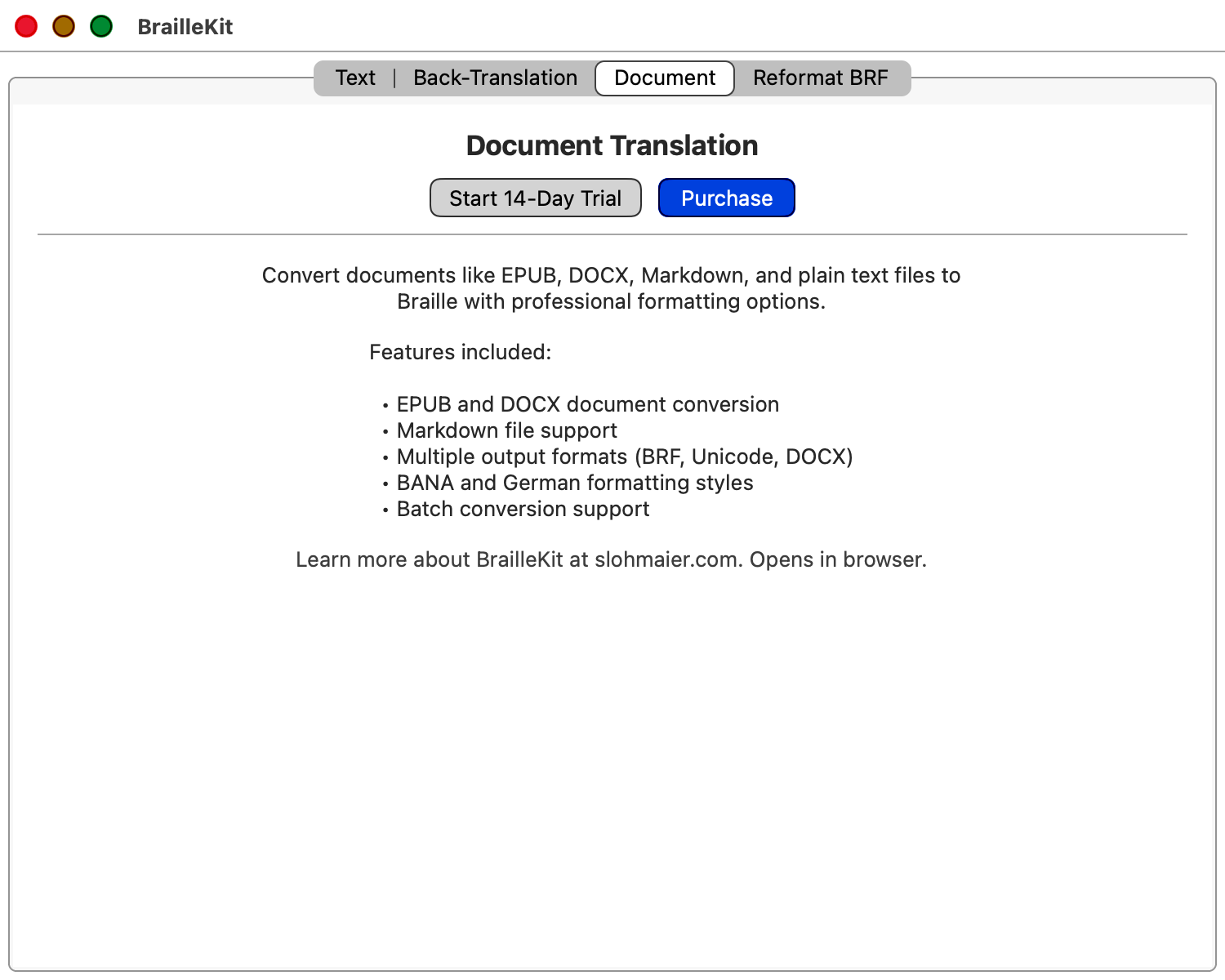 Document import tab