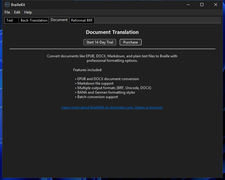 Document import on Windows (dark)
