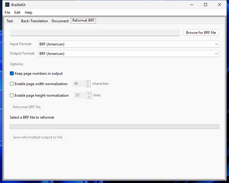Reformat tab on Windows