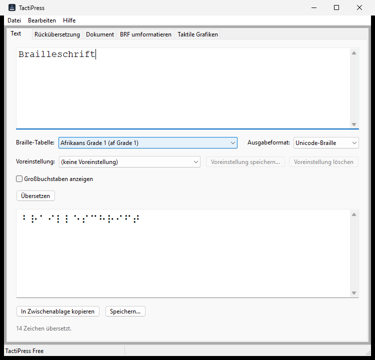 Text-Übersetzung (Windows)
