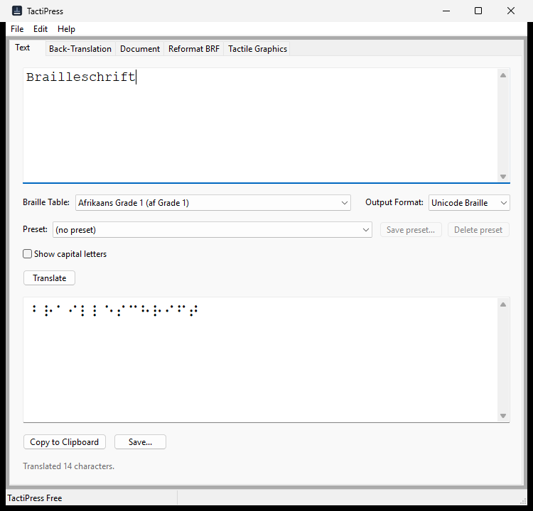 Text translation (Windows)